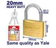 Heavy Duty Brass Padlock 20mm, 37g Weight, Solid Brass Cylinder, Brass Keys & Parts, 3 Keys Included
